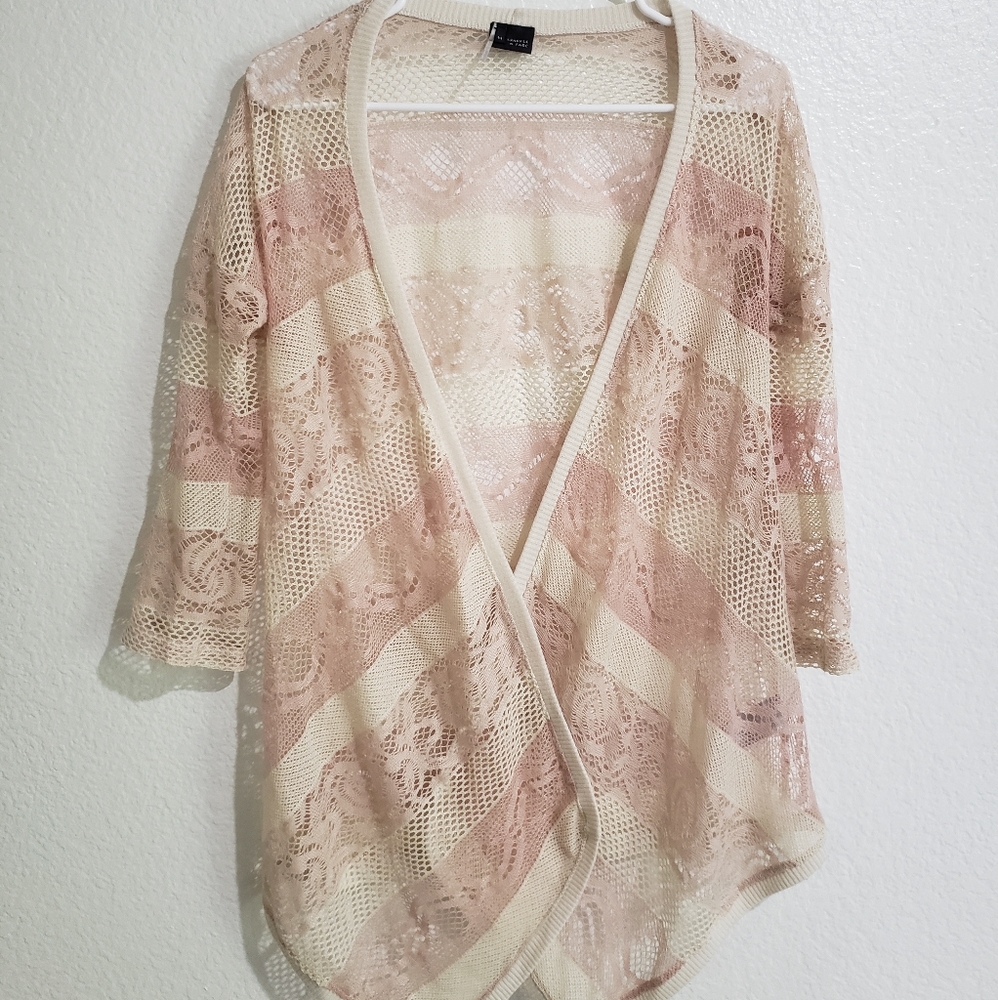 Pink and cream cardigan